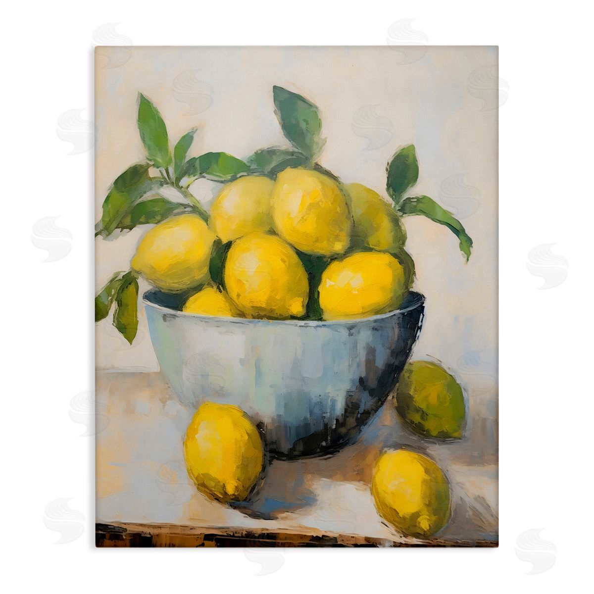 Creative Studio Lemon Still Life Bowl Canvas Wall Art Print