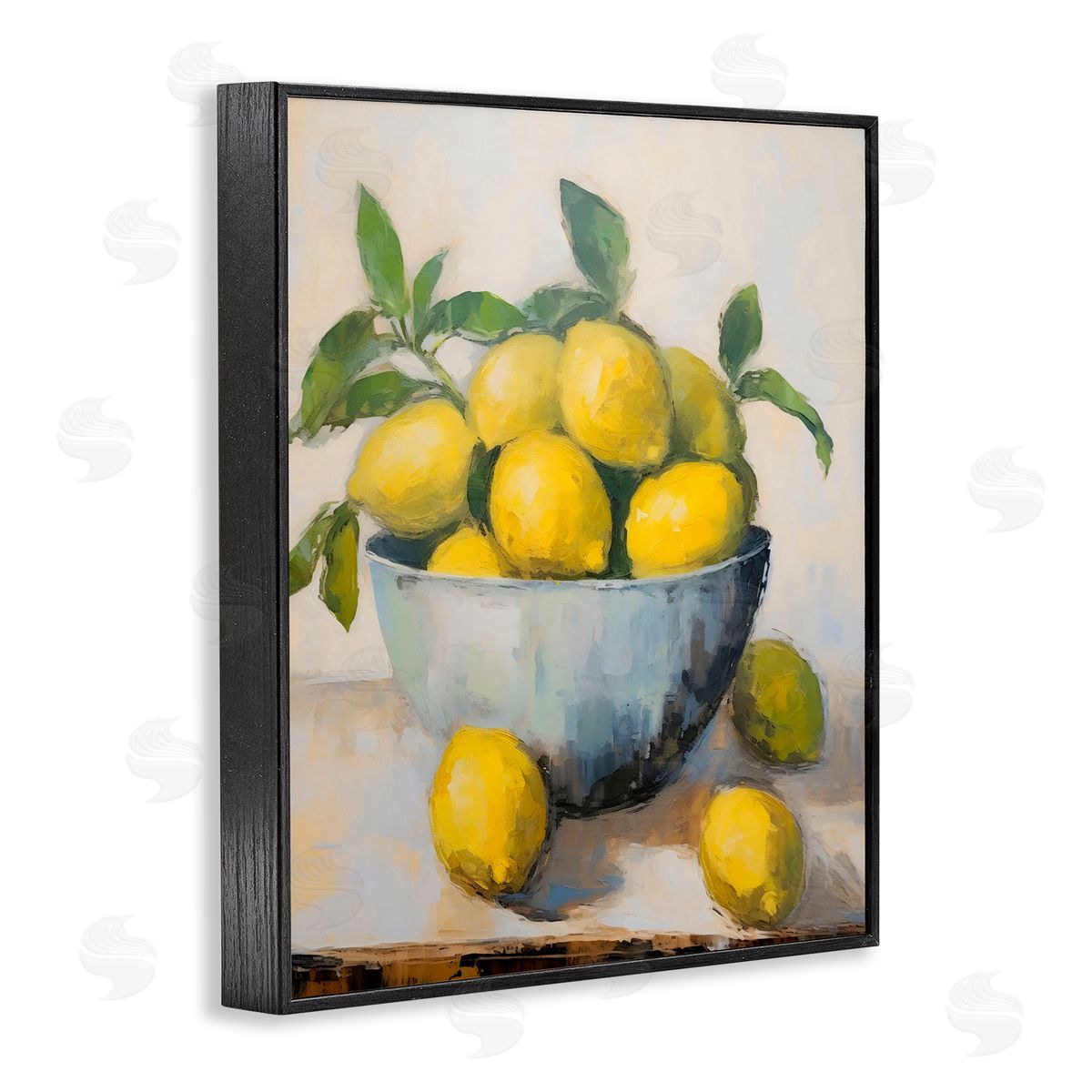 Creative Studio Lemon Still Life Bowl Black Framed Giclee Art Print