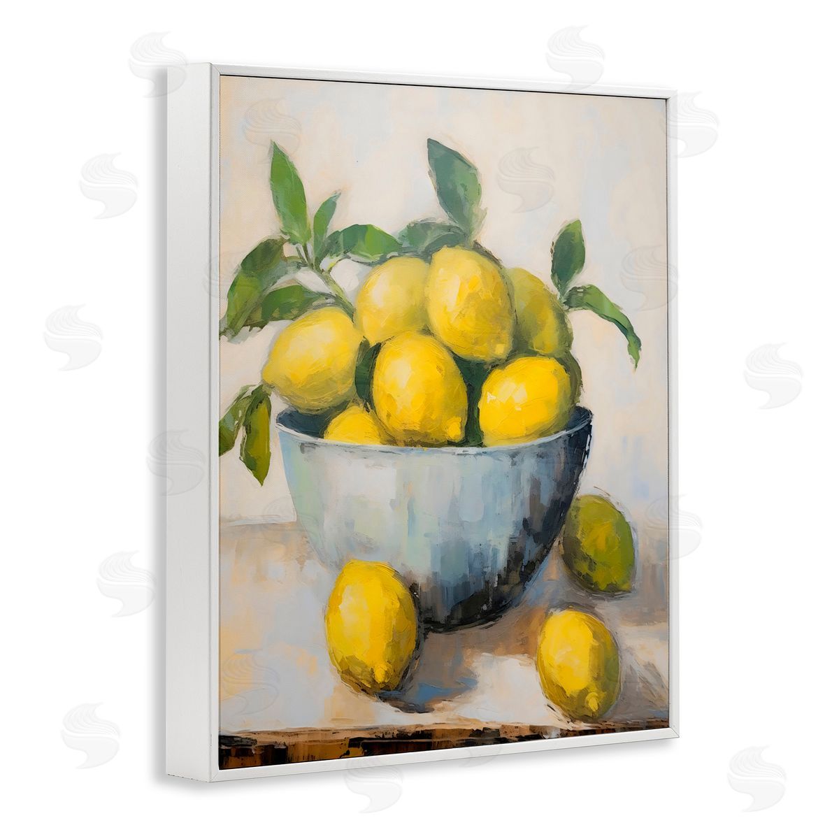 Creative Studio Lemon Still Life Bowl White Frame Giclee Art Print
