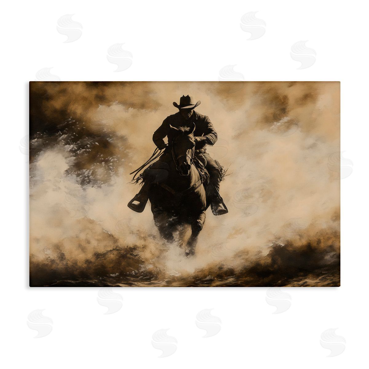 Franklyn Gregory Dusty Rodeo Cowboy Canvas Wall Art Print