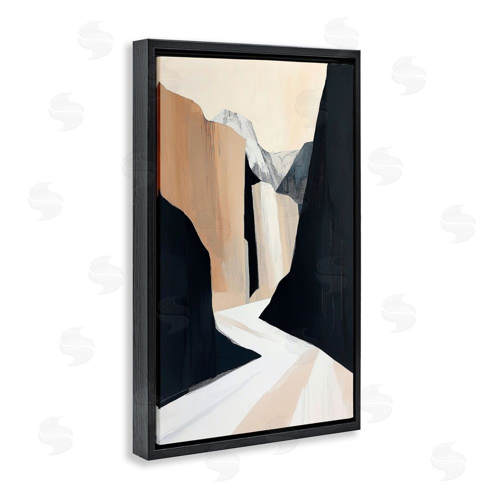 Gina Kelly Modern Blocked Desert Landscape Black Floating Frame Canvas Wall Art Print