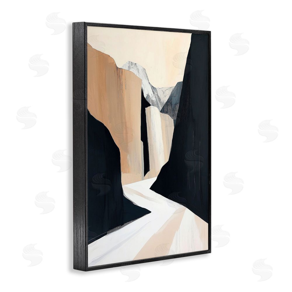 Gina Kelly Modern Blocked Desert Landscape Black Framed Giclee Wall Art Print