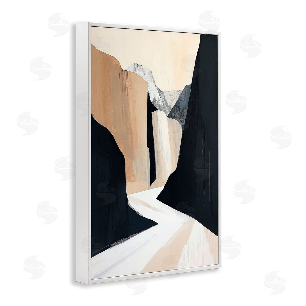 Gina Kelly Modern Blocked Desert Landscape White Framed Giclee Wall Art Print