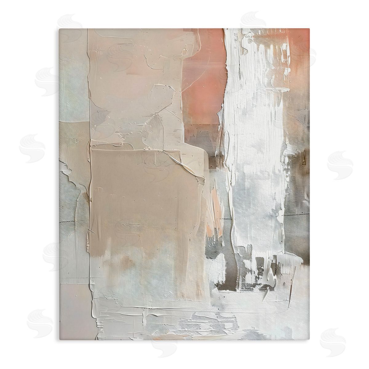 Riley B Subtle Blush Abstract Canvas Wall Art Print