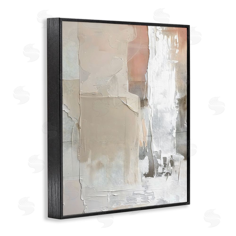 Riley B Subtle Blush Abstract Black Framed Giclee Wall Art Print