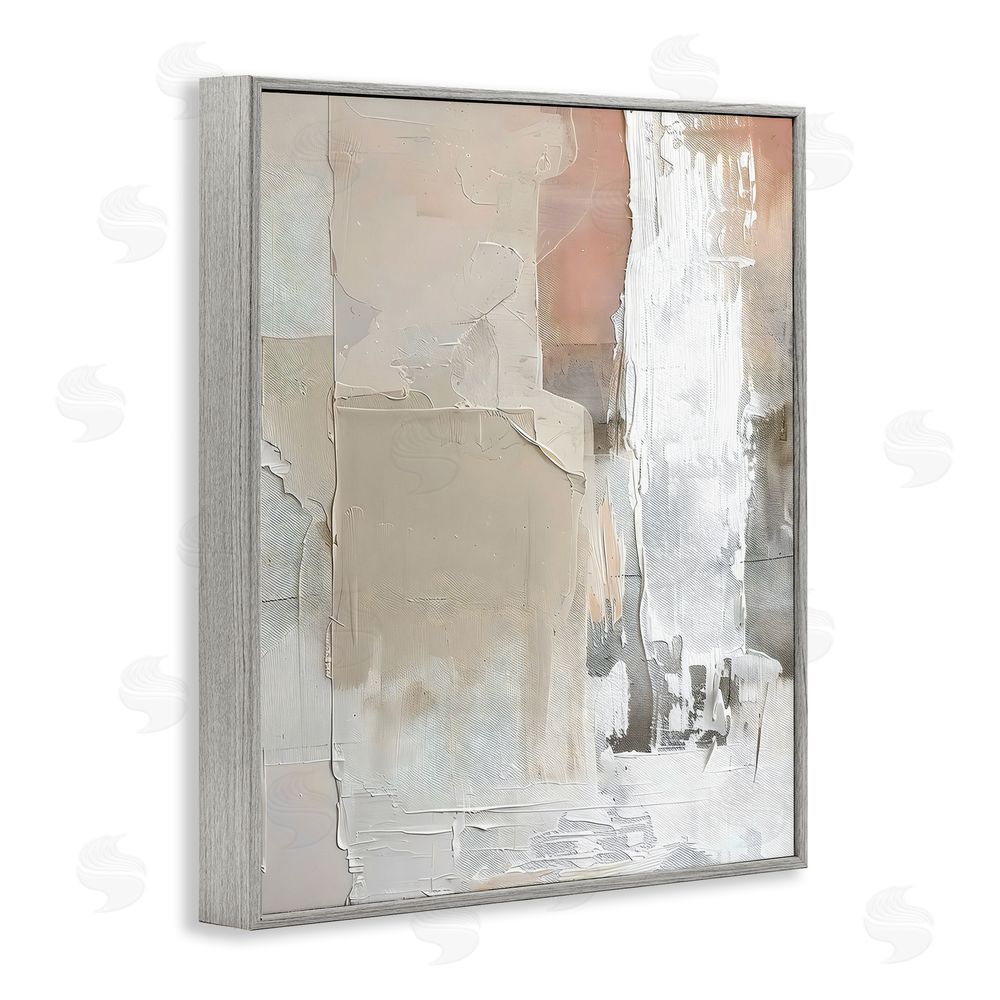 Riley B Subtle Blush Abstract Gray Framed Giclee Wall Art Print