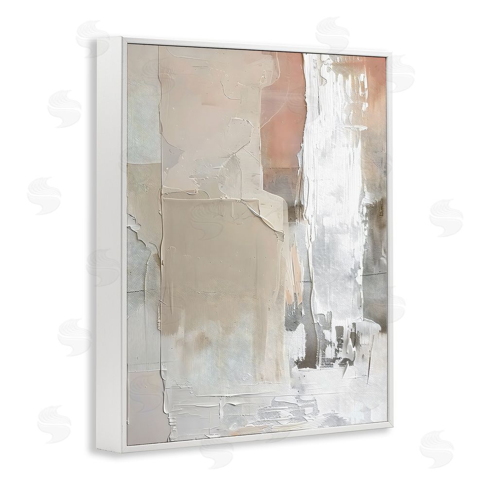 Riley B Subtle Blush Abstract White Framed Giclee Wall Art Print