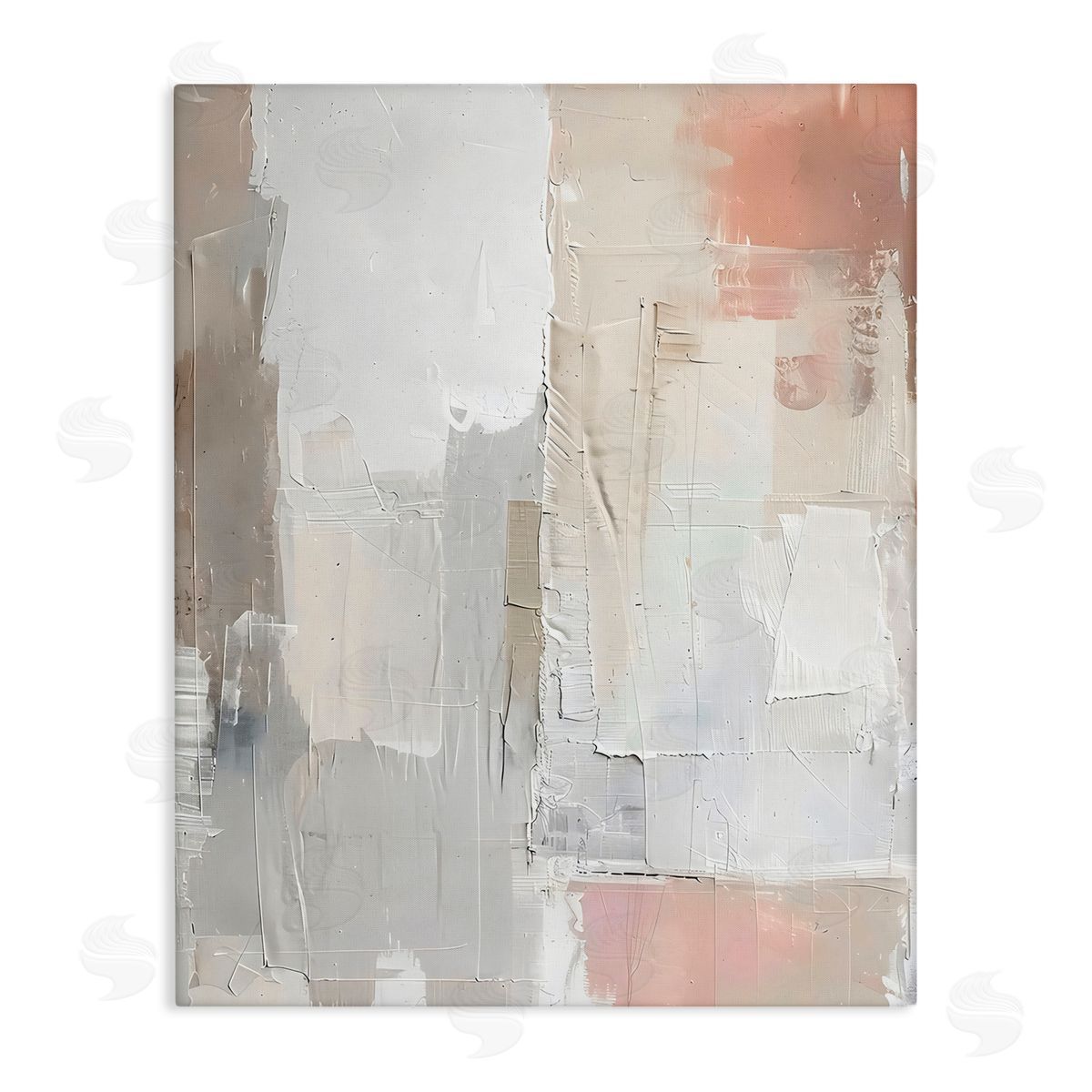 Riley B Blue & Neutral Abstraction Canvas Wall Art Print