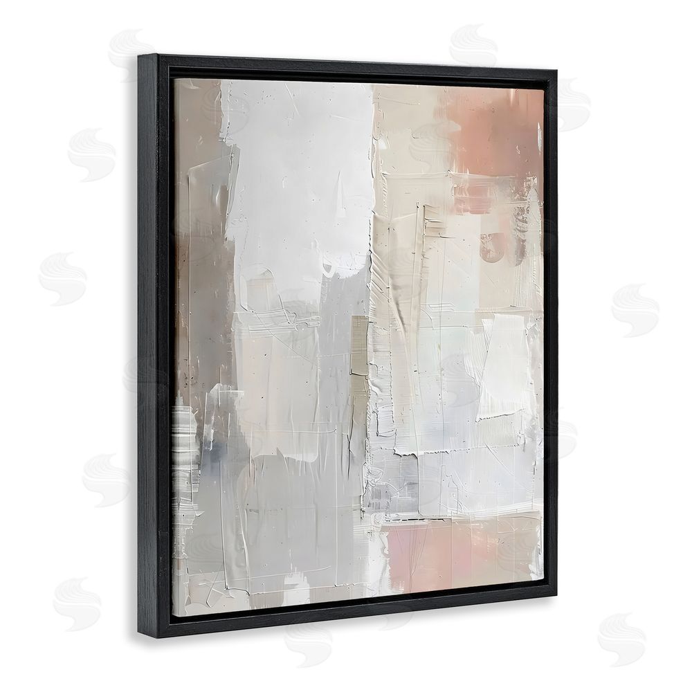 Riley B Blue & Neutral Abstraction Black Floating Frame Canvas Wall Art Print