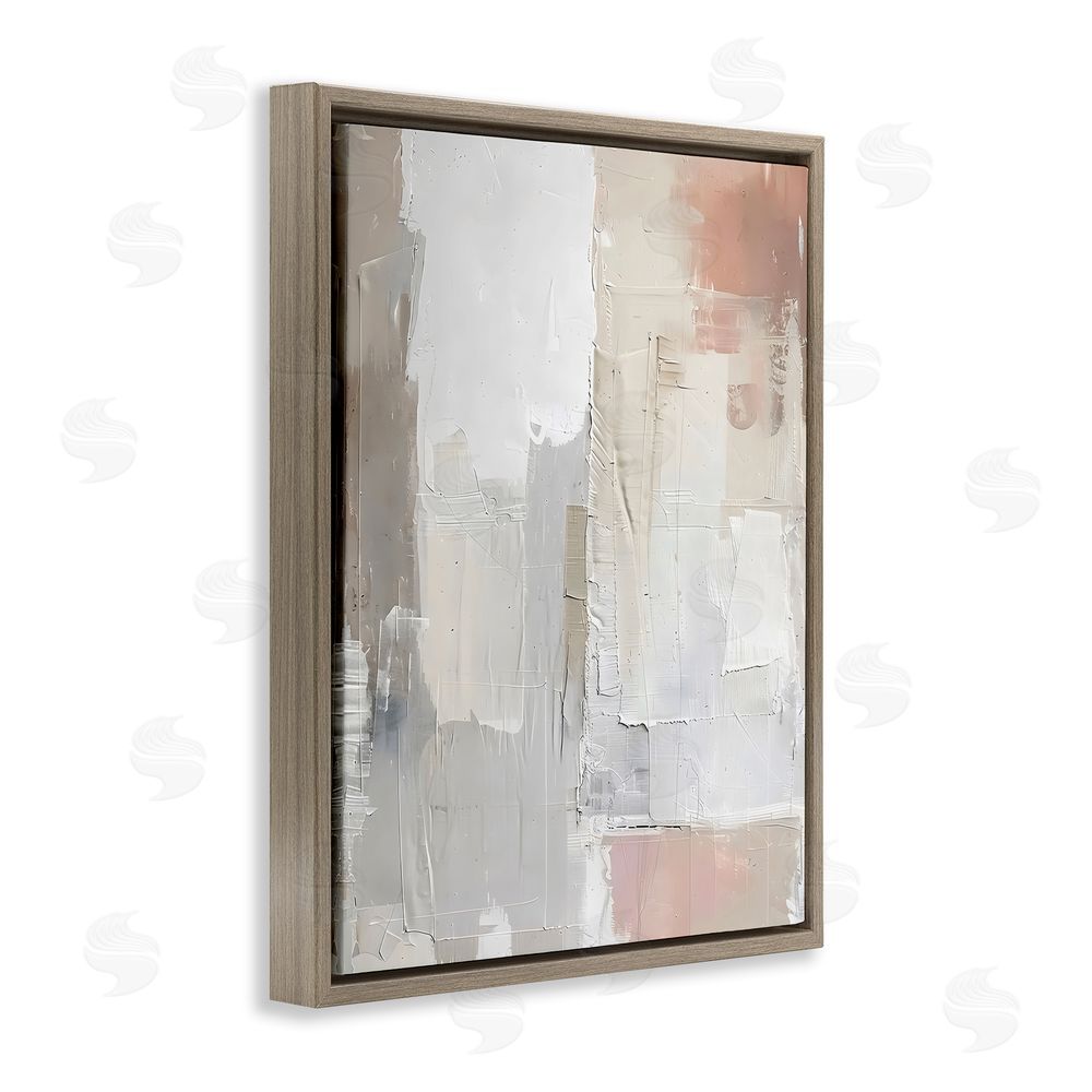 Riley B Blue & Neutral Abstraction Brown Floating Frame Canvas Wall Art Print
