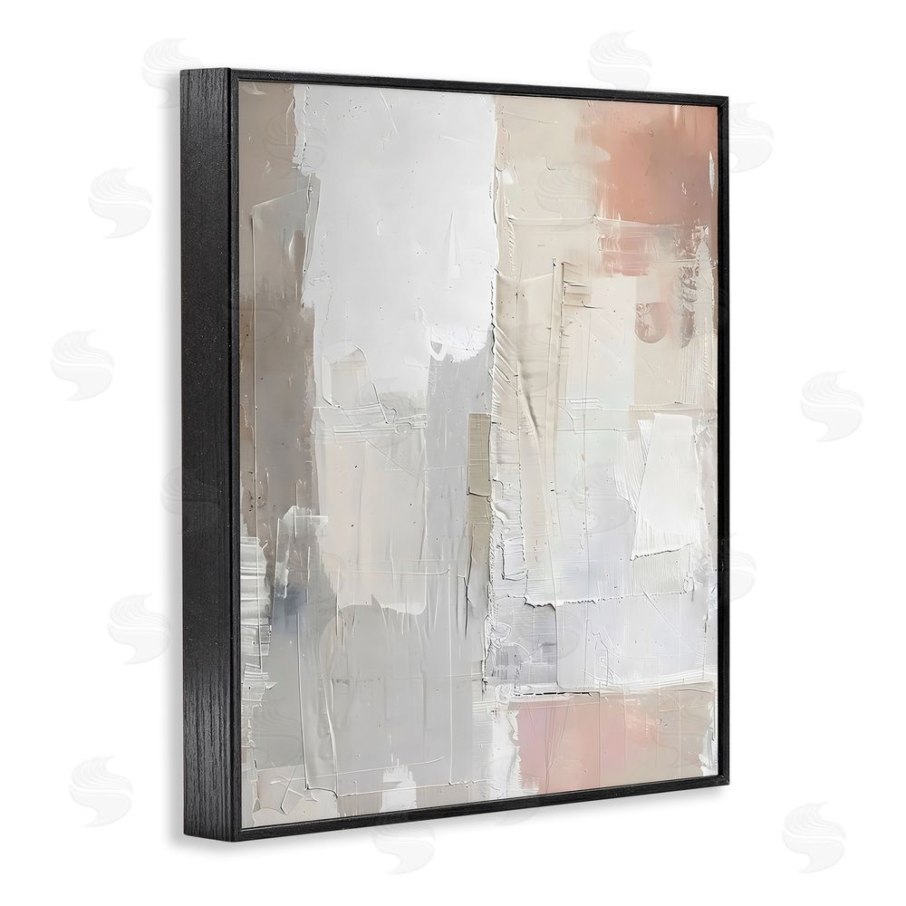 Riley B Blue & Neutral Abstraction Black Framed Giclee Wall Art Print