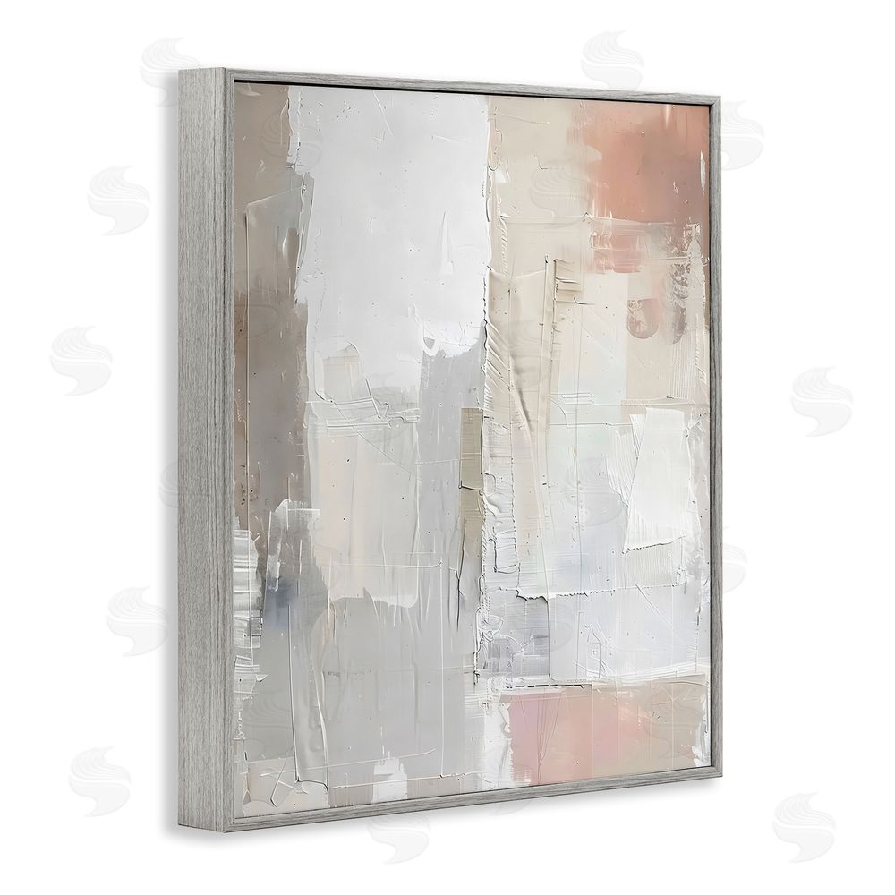 Riley B Blue & Neutral Abstraction Gray Framed Giclee Wall Art Print