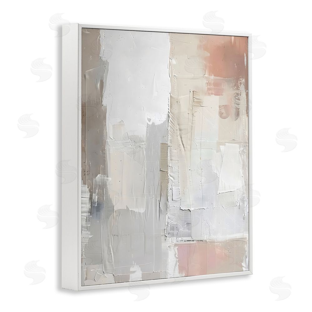 Riley B Blue & Neutral Abstraction White Framed Giclee Wall Art Print