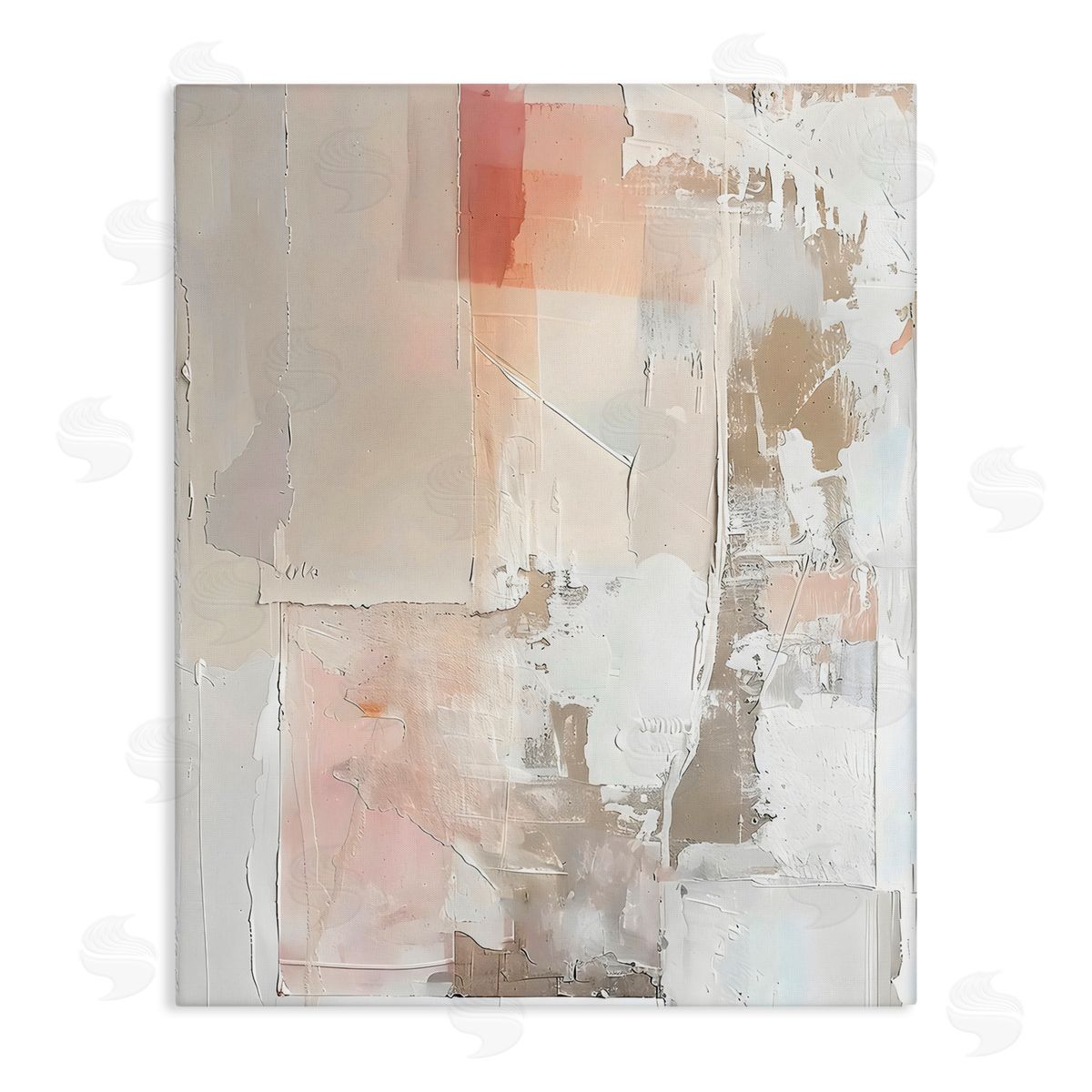 Riley B Brushed Abstract Subtle Tones Canvas Wall Art Print