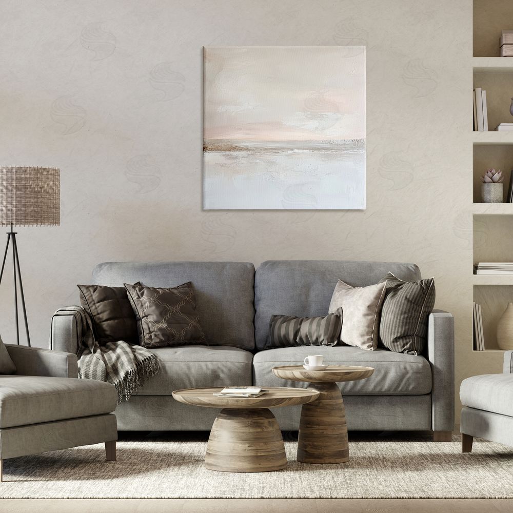 Petal Prints Design Muted Landscape Abstract Horizon Canvas Art on Wall