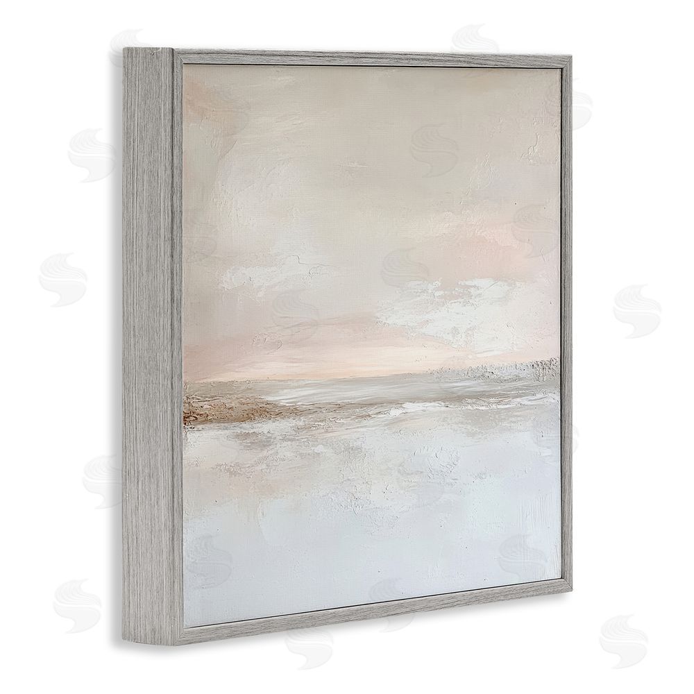 Petal Prints Design Muted Landscape Abstract Horizon Gray Framed Giclee Wall Art Print
