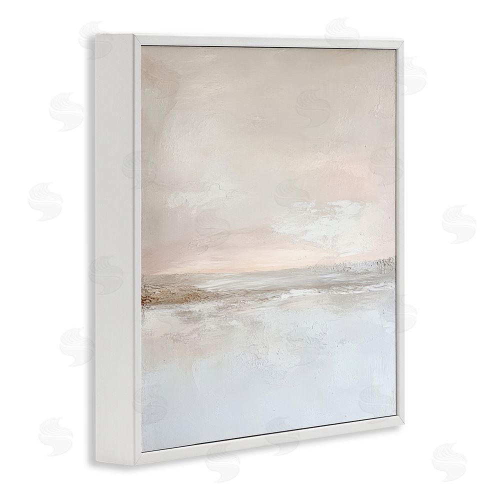 Petal Prints Design Muted Landscape Abstract Horizon White Framed Giclee Wall Art Print