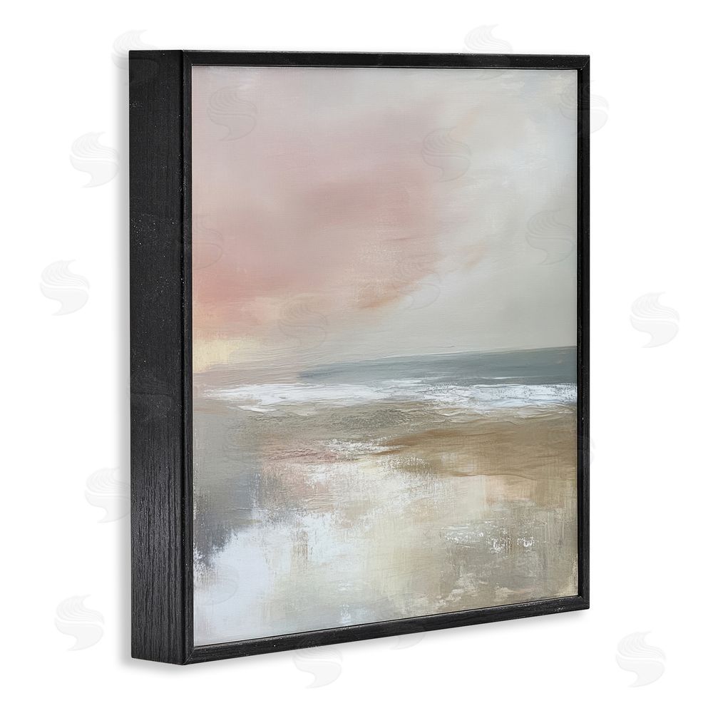 Petal Prints Design Muted Landscape Marsh Waters Black Framed Giclee Wall Art Print