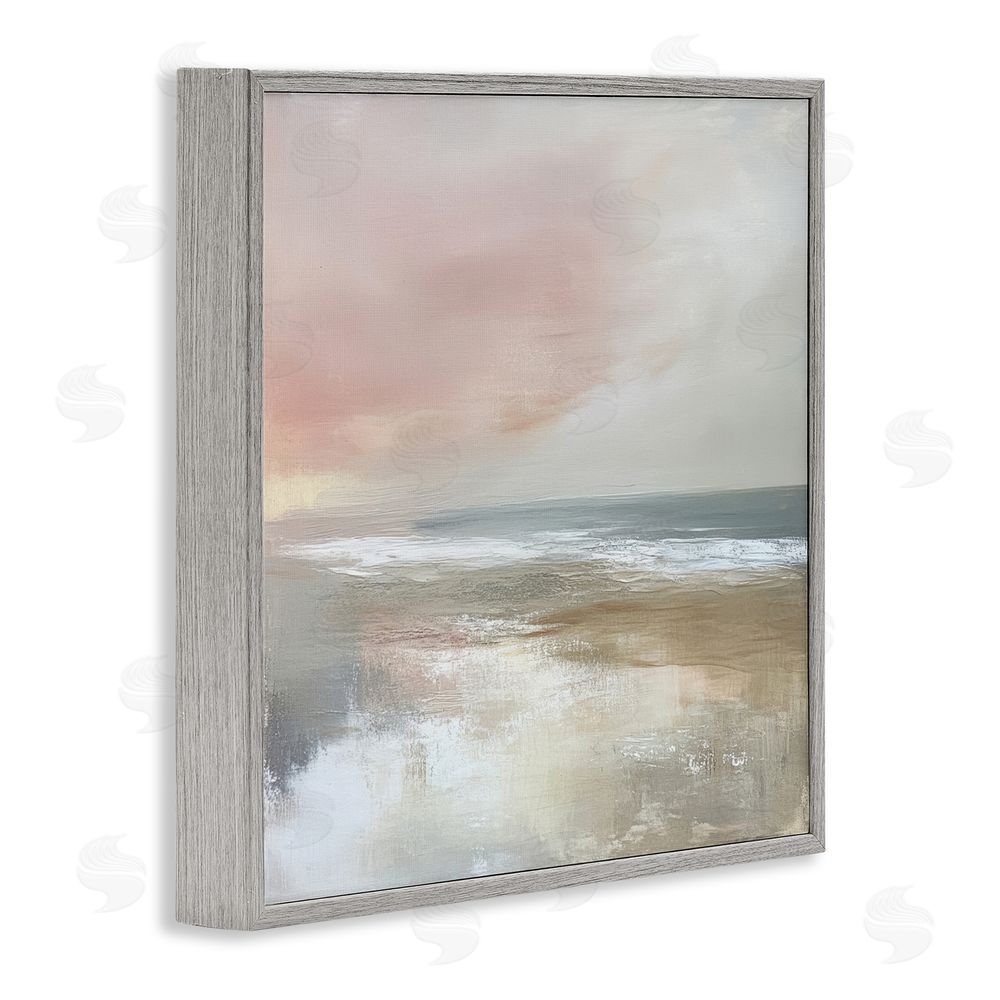 Petal Prints Design Muted Landscape Marsh Waters Gray Framed Giclee Wall Art Print