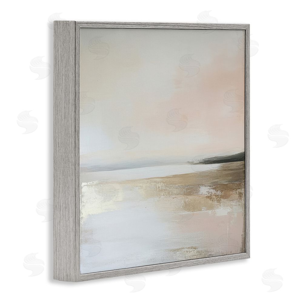Petal Prints Design Muted Landscape Hidden Coast Gray Framed Giclee Wall Art Print