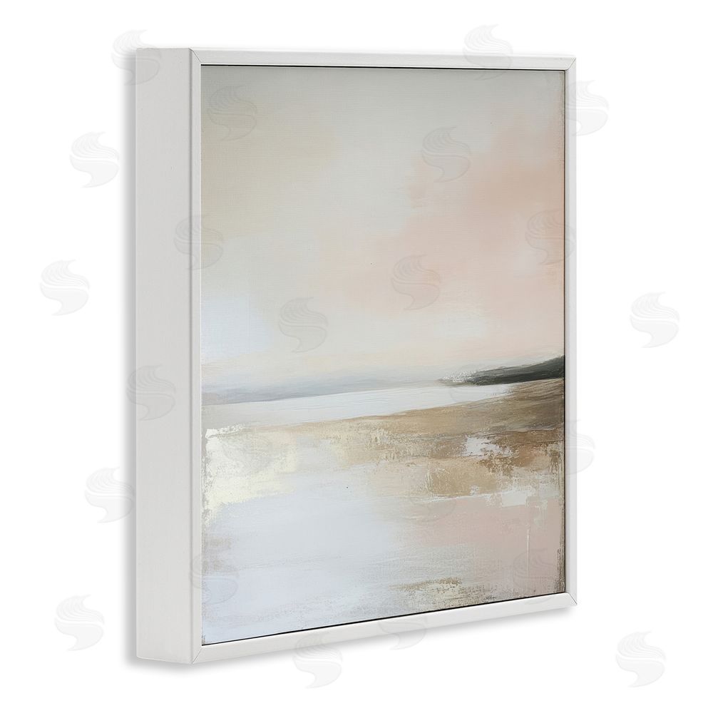 Petal Prints Design Muted Landscape Hidden Coast White Framed Giclee Wall Art Print