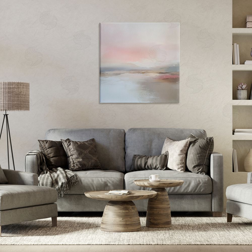 Petal Prints Design Muted Landscape Distant Horizon Canvas Art on Wall
