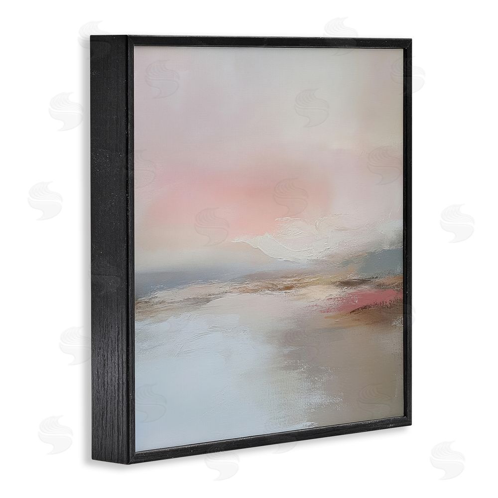 Petal Prints Design Muted Landscape Distant Horizon Black Framed Giclee Wall Art Print
