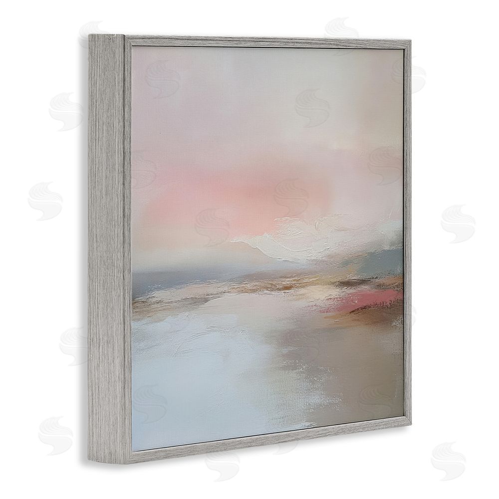 Petal Prints Design Muted Landscape Distant Horizon Gray Framed Giclee Wall Art Print