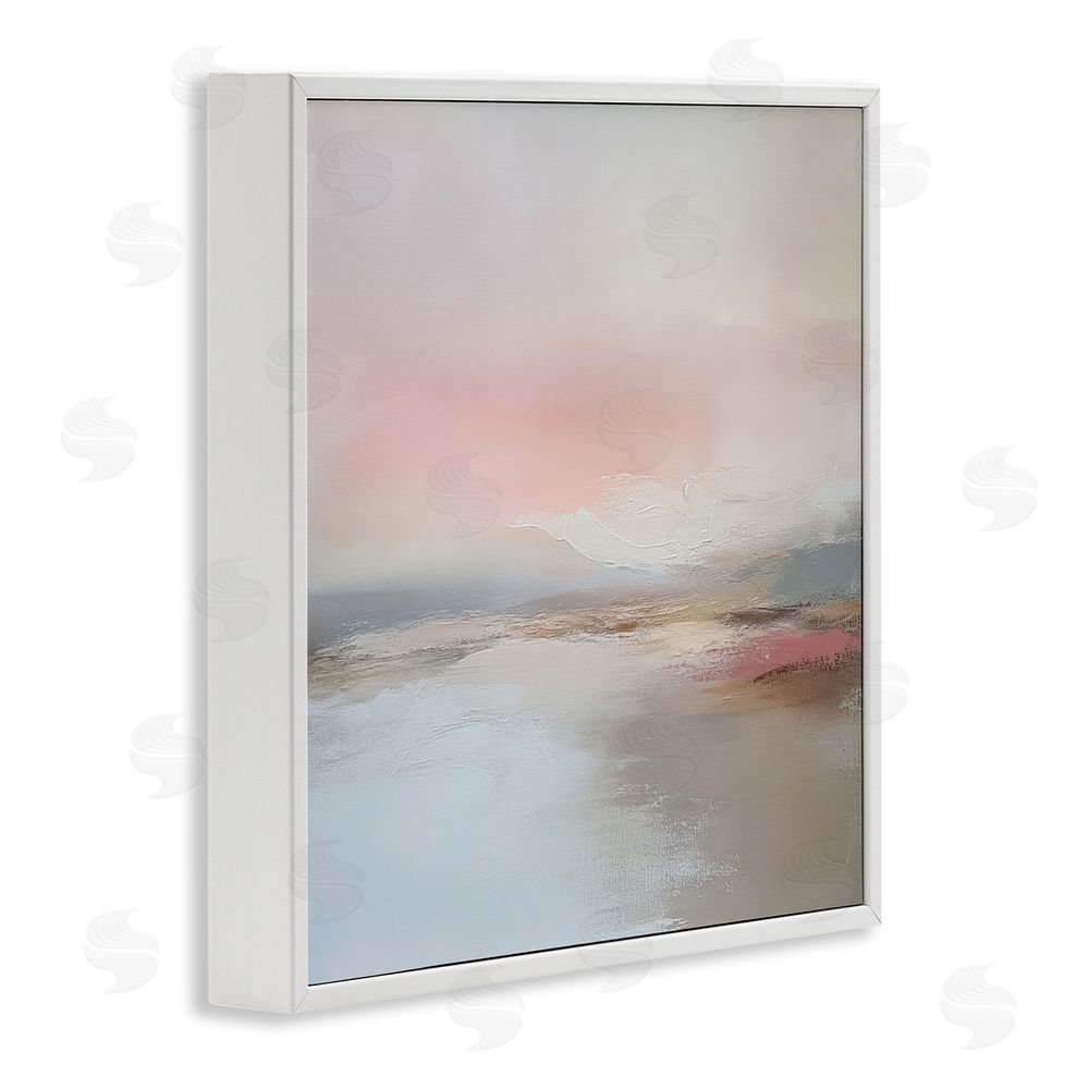 Petal Prints Design Muted Landscape Distant Horizon White Framed Giclee Wall Art Print