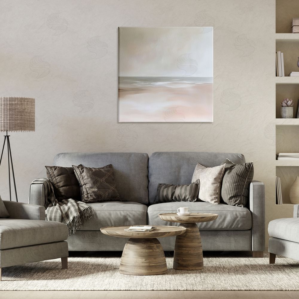 Petal Prints Design Muted Landscape Soft Coast Canvas Art on Wall