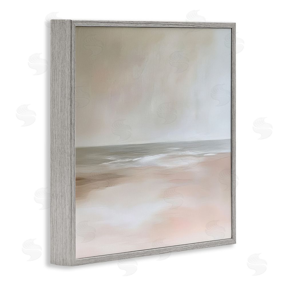 Petal Prints Design Muted Landscape Soft Coast Gray Framed Giclee Wall Art Print