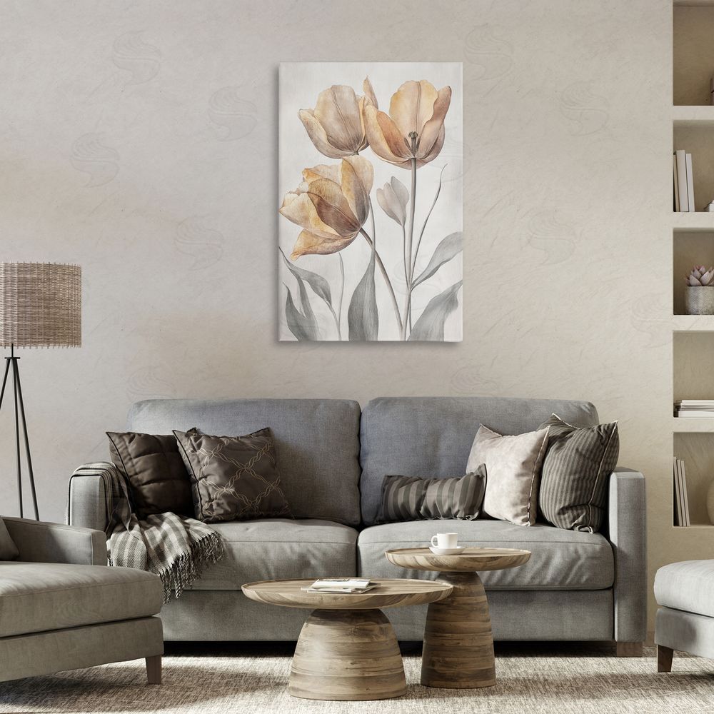 Petal Prints Design Pressed Poppies Orange Florals Canvas Art on Wall