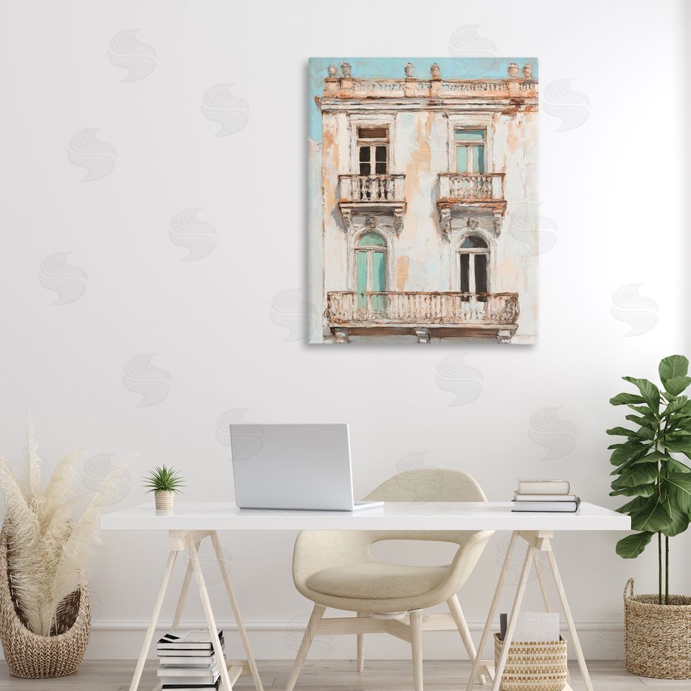 Petal Prints Design Aged Architecture City Buildings Canvas Art on Wall