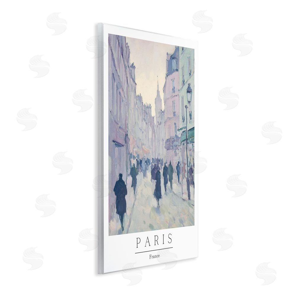 Petal Prints Design Vintage Blue Paris Streets Wall Plaque Art Print