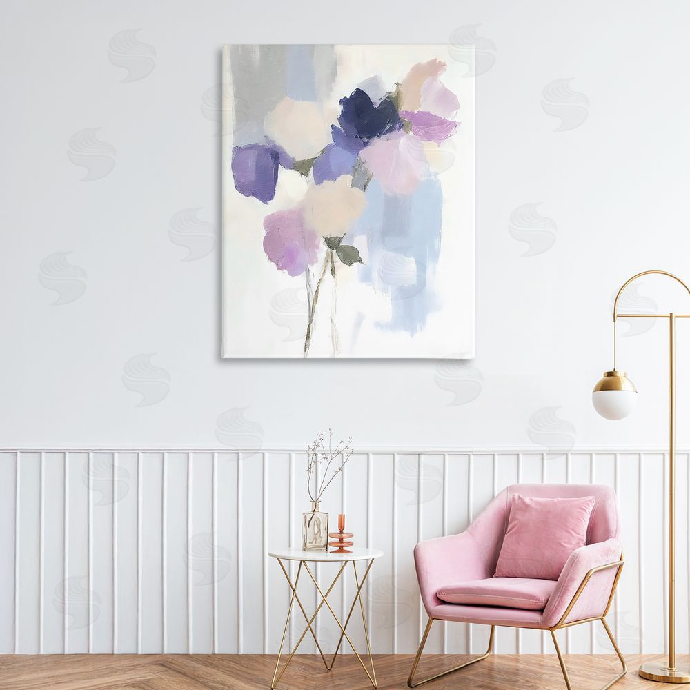 Riley B Lavender Haze Abstract Florals Canvas Art on Wall