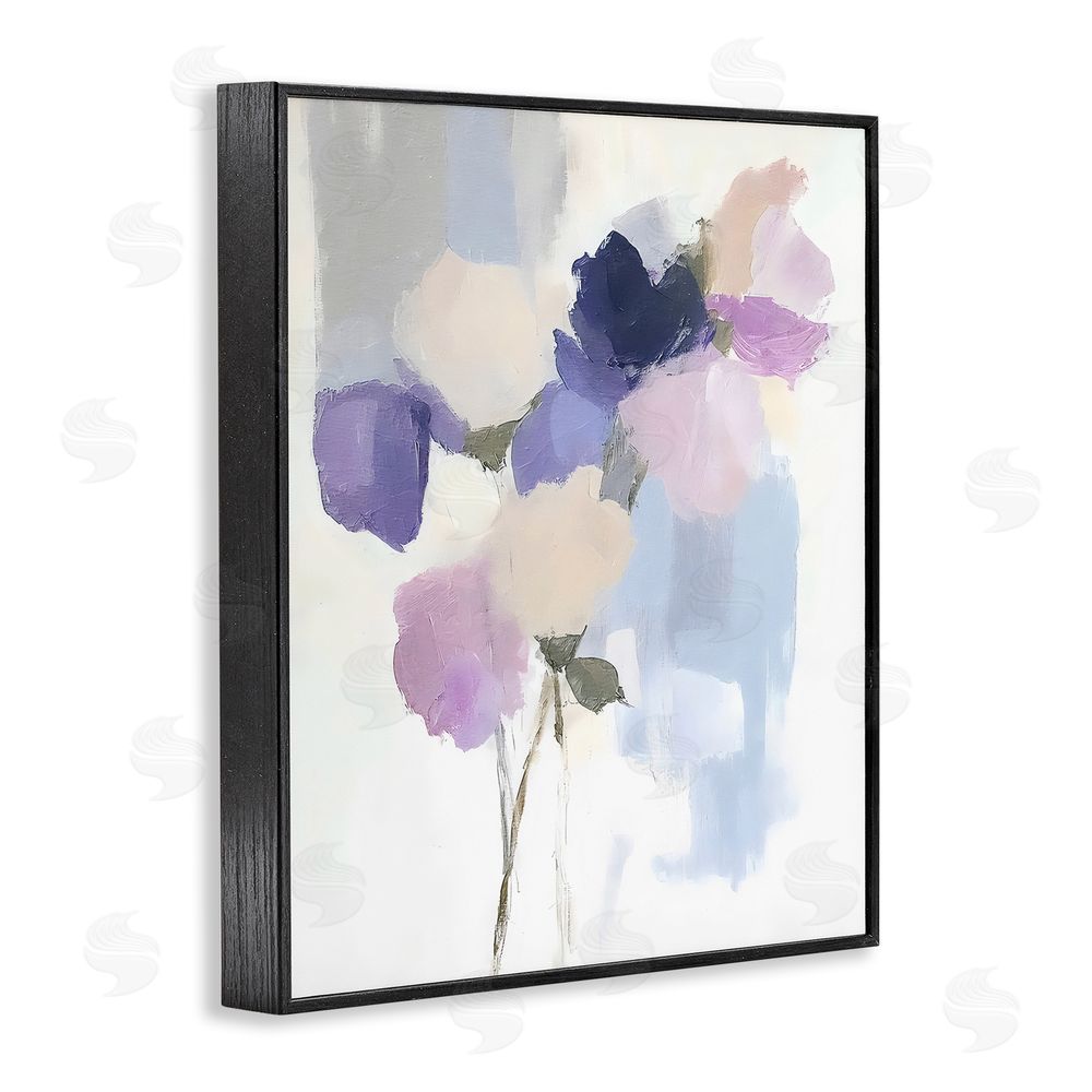 Riley B Lavender Haze Abstract Florals Black Framed Giclee Wall Art Print