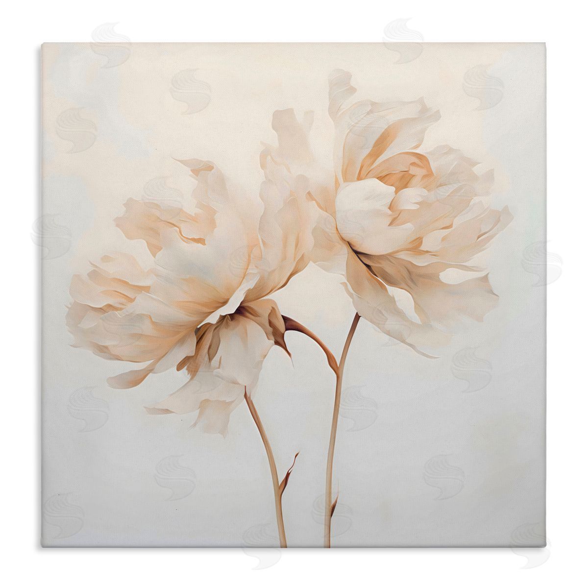 Creative Studio Soft Blooming White Peonies Canvas Wall Art Print