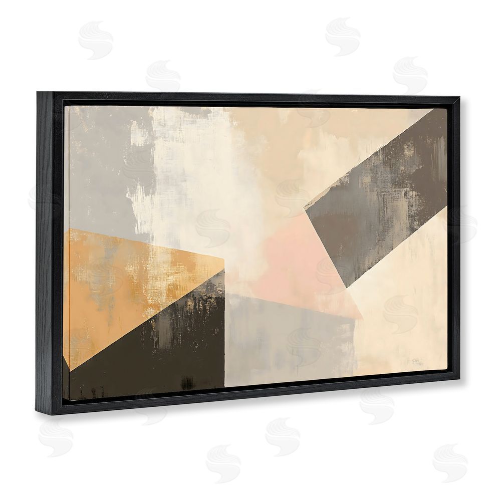Franklyn Gregory Distinct Shapes Neutrals Black Floating Frame Canvas Wall Art Print
