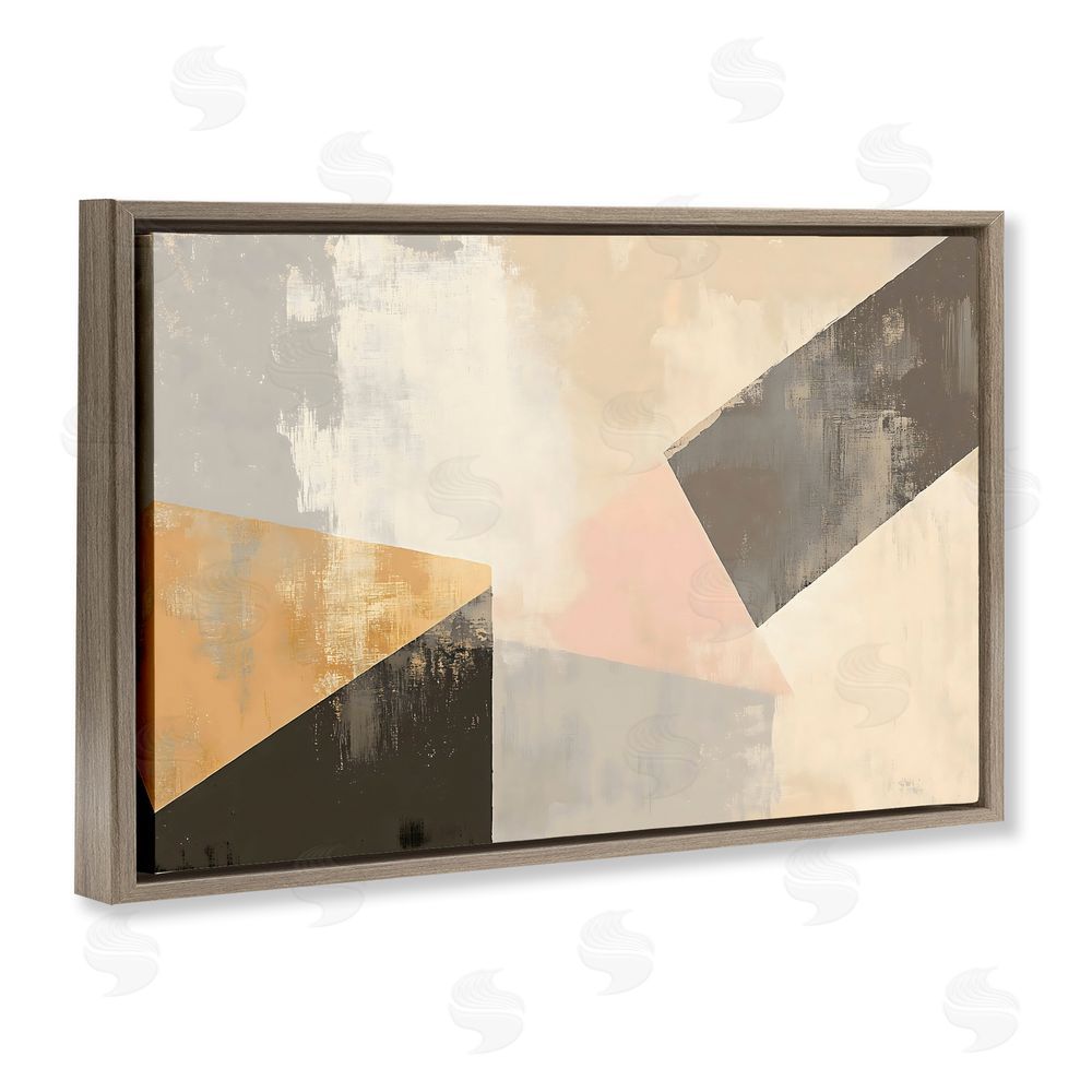 Franklyn Gregory Distinct Shapes Neutrals Brown Floating Frame Canvas Wall Art Print