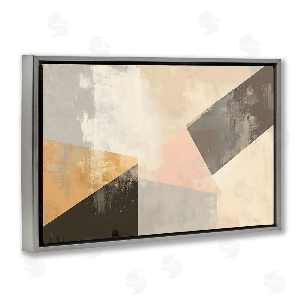 Franklyn Gregory Distinct Shapes Neutrals Gray Floating Frame Canvas Wall Art Print