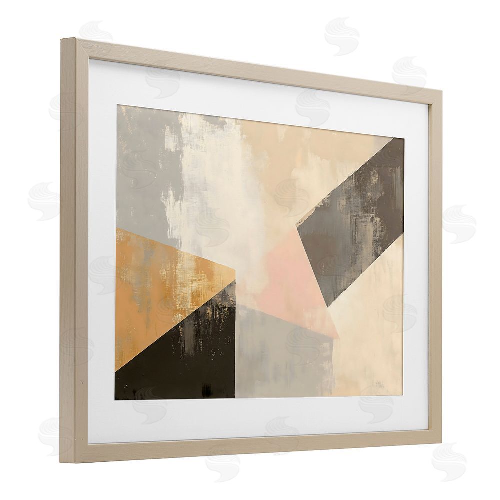 Franklyn Gregory Distinct Shapes Neutrals Birch Framed Print Under Glass with White Mat Wall Art