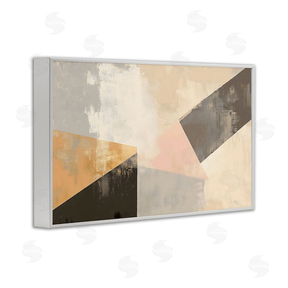 Franklyn Gregory Distinct Shapes Neutrals White Framed Giclee Wall Art Print