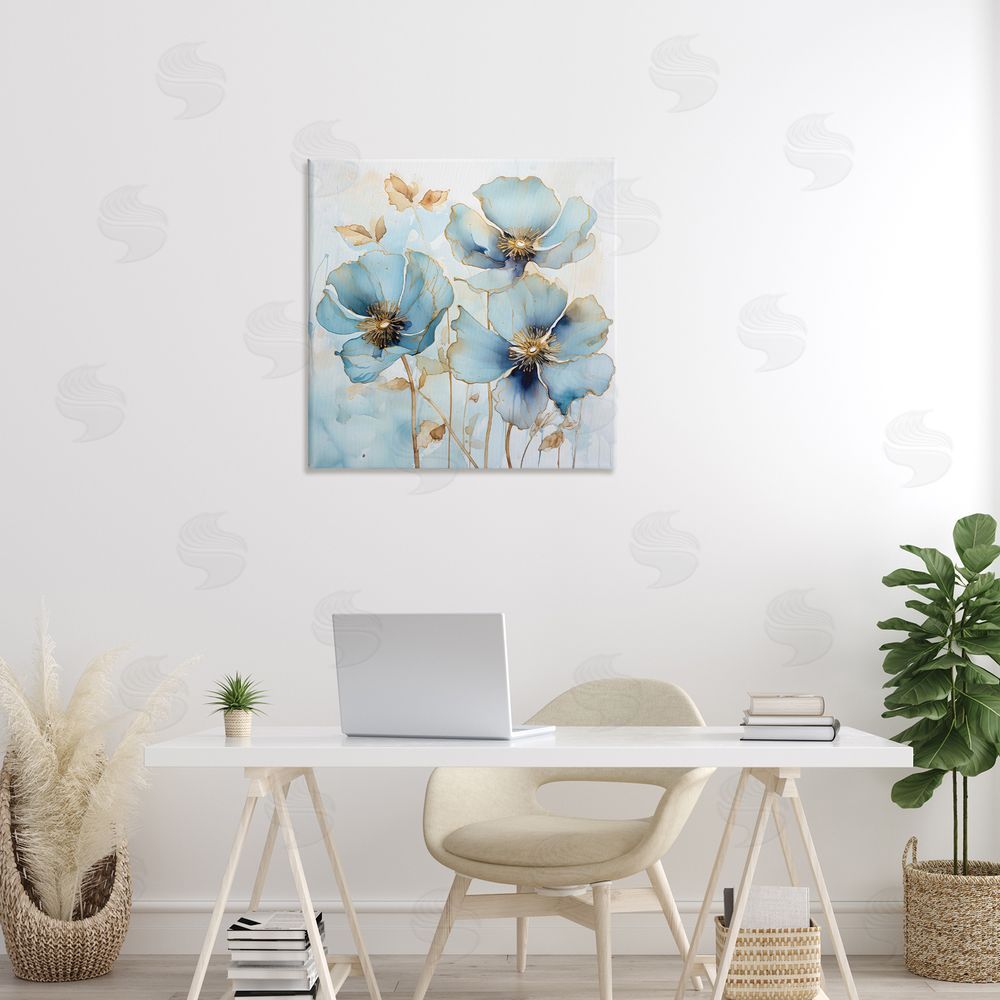 Creative Studio Sapphire And Gold Florals Printed Wall Art in Room