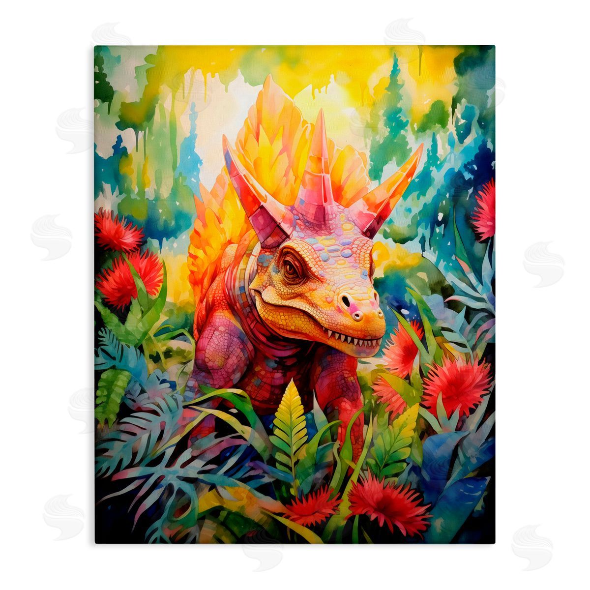 Colorful Dinosaur in Jungle Wall Art | Stupell Home Decor