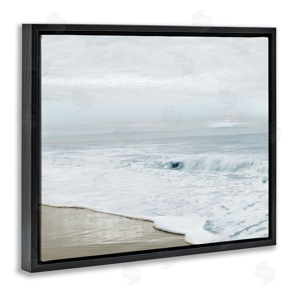 Natalie Carpentieri Morning Bliss Beach Scene Black Floating Frame Canvas Wall Art Print