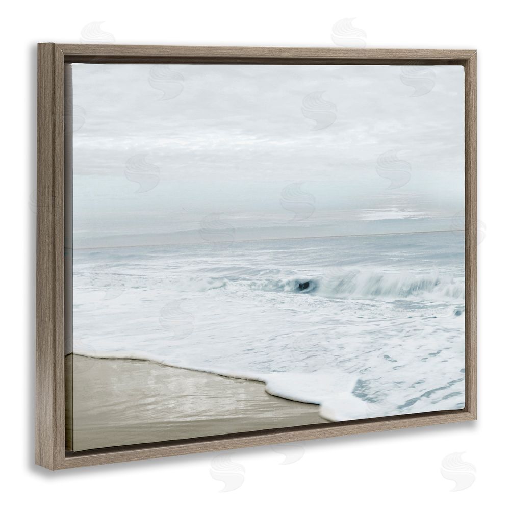 Natalie Carpentieri Morning Bliss Beach Scene Brown Floating Frame Canvas Art Print