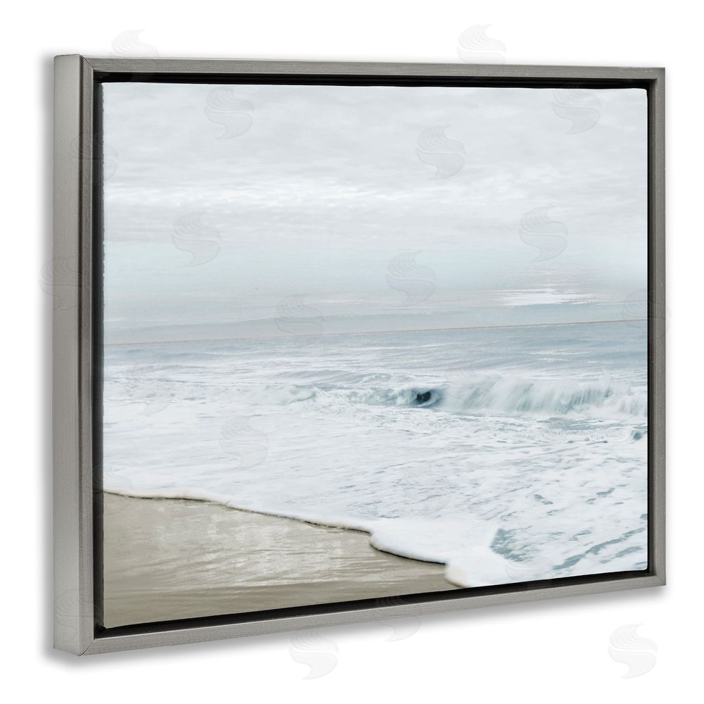 Natalie Carpentieri Morning Bliss Beach Scene Gray Floating Frame Canvas Art Print