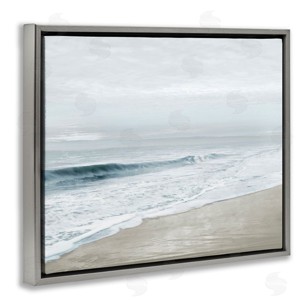 Natalie Carpentieri Morning Bliss Beach Coast Gray Floating Frame Canvas Art Print
