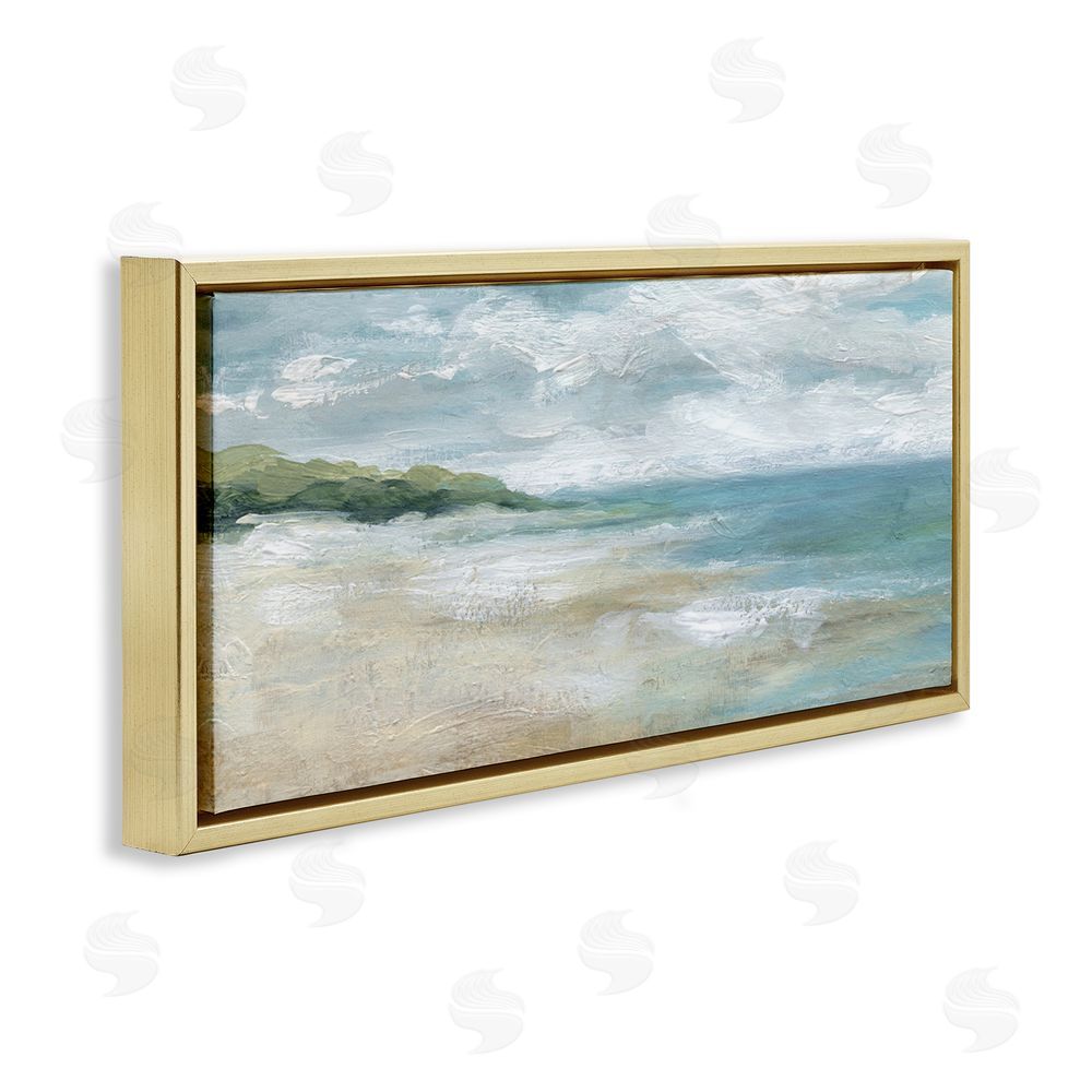 Carol Robinson Sweeping Coastal Expanse Gold Floating Frame Canvas Art Print