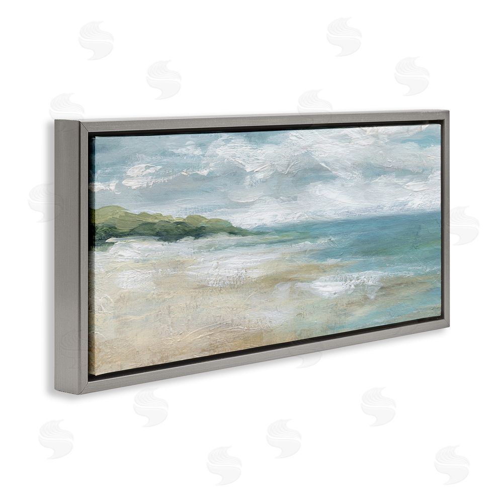 Carol Robinson Sweeping Coastal Expanse Gray Floating Frame Canvas Art Print